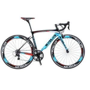 SAVADECK Carbon Road Bike, Warwinds3.0 700C Carbon Fiber Racing Bicycle with SORA 18 Speed Derailleur System and Double V Brake