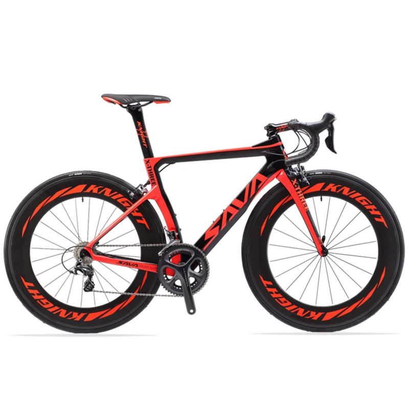 SAVADECK Phantom 2.0 Carbon Fiber Road Bike 700C Racing Bicycle with Ultegra 8000 22 Speed Group Set, 25C Tire and Fizik Saddle