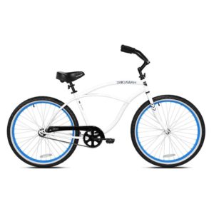 Kent International 26 Inch Back Wheel Mens Kiawah Cruiser Street Bicycle, White