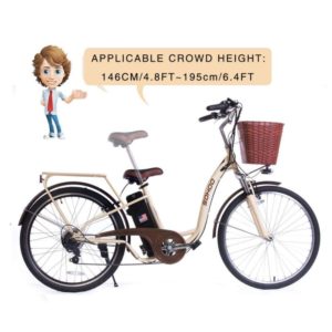 SOHOO 36V350W10AH 26-inches Electric Bicycle City e-Bike Mountain Bike(Cream)