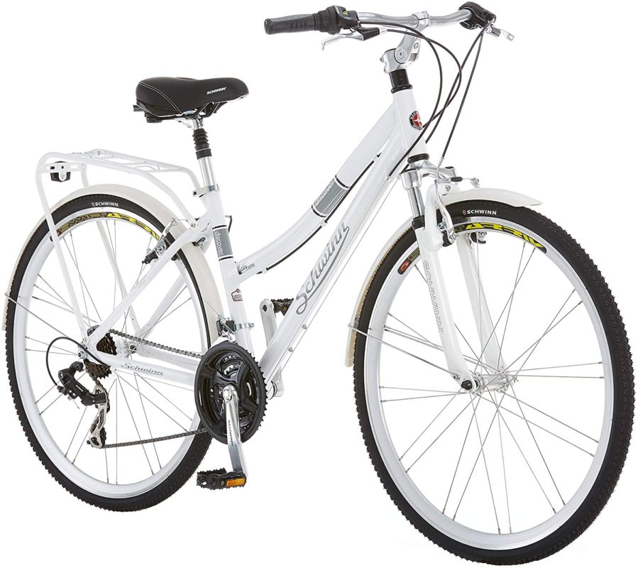 Schwinn Discover Hybrid Bike for Men and Women, White