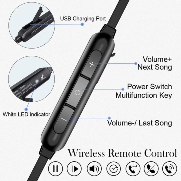 Bluetooth Headphones, Sport Earphones remote control