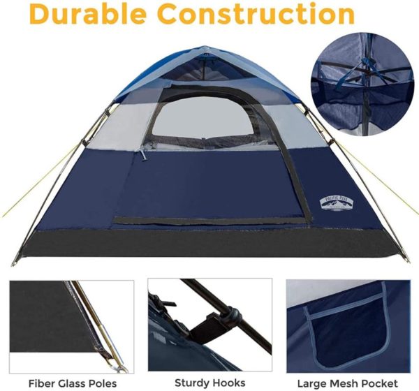 Pacific Pass Camping Tent 2 Person strong