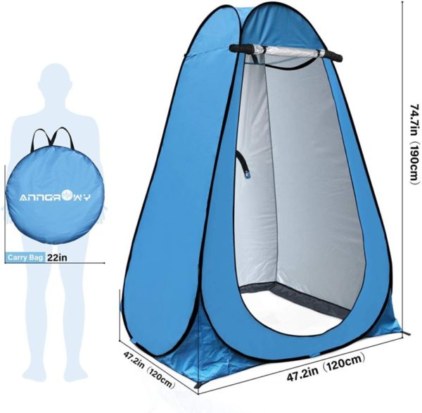 anngrowy Pop Up Privacy Tent Shower size